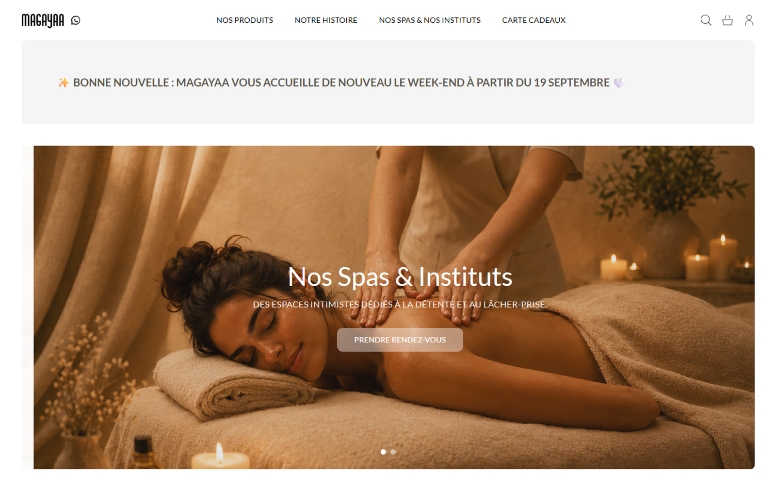 L'ancien site Magayaa sous Shopify